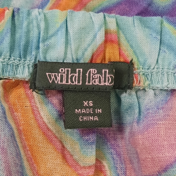 Wild Fable Wrap Skirt Women's Size XS Blue Print Mini Casual - Picture 7 of 10